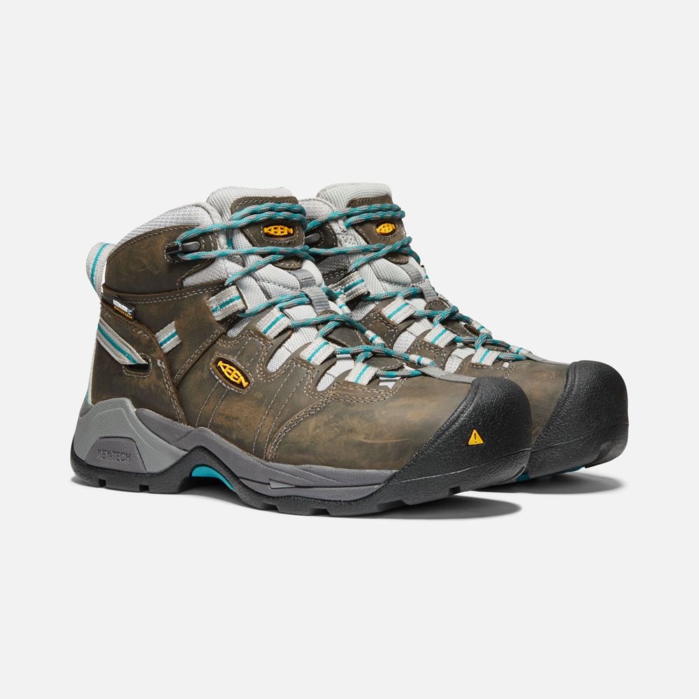 Cizme Keen Romania Dama Negrii Maro Detroit Xt Waterproof (Steel Toe) 1683-DWERQ